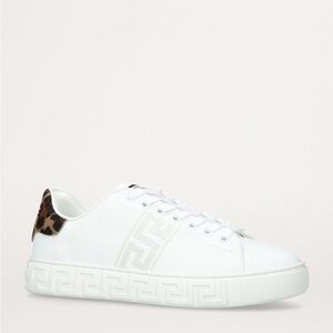 VERSACE - AUTHENTIC 
Leopard-Trim Greca Trainers NIB

Made in Italy